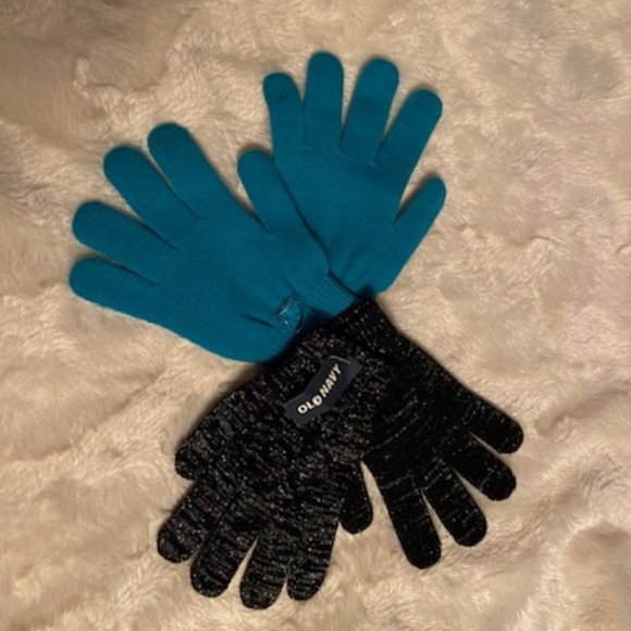 2/$25 Old Navy Gloves Turquoise and Black One Size NWT - Picture 3 of 8